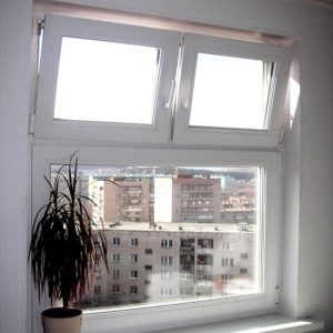 Двухстворчатое противопожарное окно с фрамугой / серия FRM1060